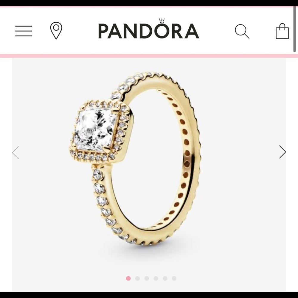 Pandora timeless elegance ring solid 14k yellow gold  size 7.5